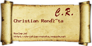 Christian Renáta névjegykártya